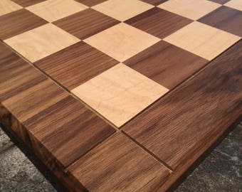 Walnut and Maple Drueke Style Chess Board