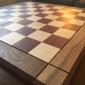 Purple Heart and Maple Drueke Style Chess Board