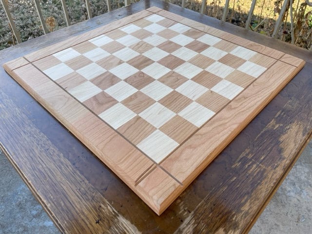 Ocean Cloud Maple Wood Chess Board (With Border)