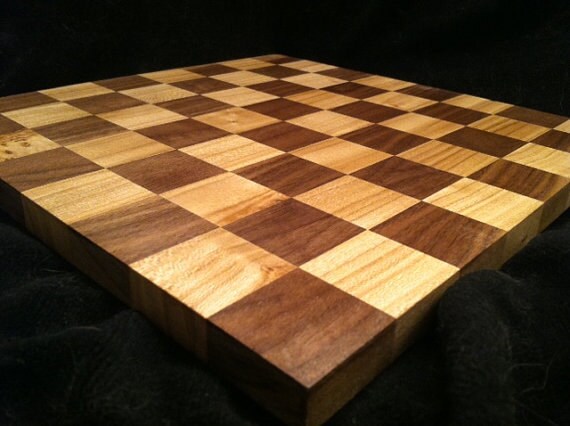 Walnut and Oak Solid Wood Chessboard - www.