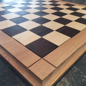 Peruvian Walnut and Maple Drueke Style Chess Board