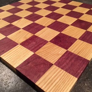 Purple Heart and Ash Chessboard
