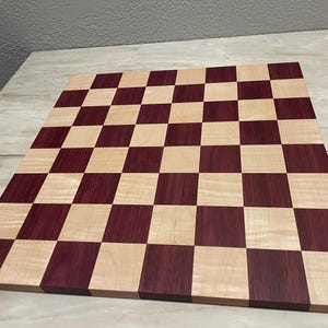 Tower Series ~ Maple and Purple Heart Chess Board