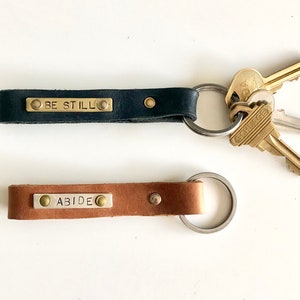 Leather Keychain//Personalized keychain//Word of the Year//Bridal Party Gift//Personalized//Word Gift//BFF Gift//