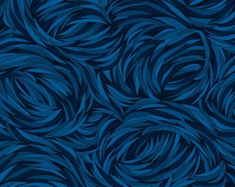 Tempest Deep Ocean Blue 7590-77 by Studio E Fabrics 100% Cotton Fabric Yardage