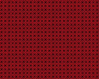 Criss-cross Texture HALF YARD Red/Black 85582-339 Wilmington Prints 100% Cotton Quilting Fabric