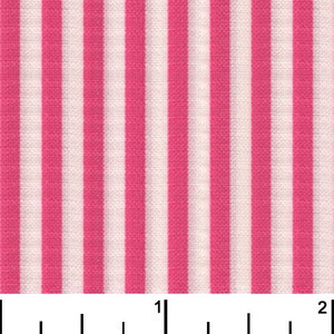 1990s vintage neon pink / white stripe cotton fabric, girly hot