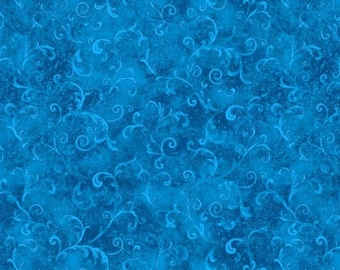 Essentials Filigree - HALF YARD Medium Blue 42324-441 by Wilmington Prints 100% Cotton Fabric