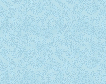 Swirling Leaves HALF YARD Arctic Blue 27650-404 Wilmington Prints 100% Cotton Fabric