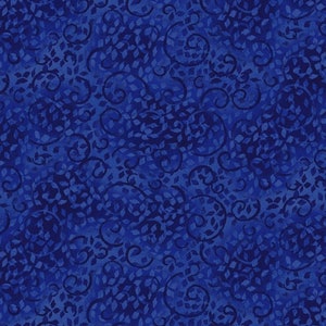 Essentials Leafy Scroll HALF YARD Royal Navy  26035-446 by Wilmington Prints 100% Cotton Quilting Fabric