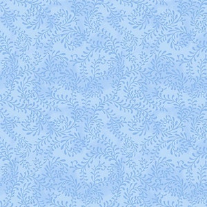 Swirling Leaves HALF YARD Light Blue 27650-440 Wilmington Prints 100% Cotton Fabric