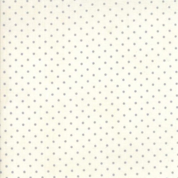 Essential Dots White / Silver Gray 8654-155 by Moda 100% Cotton Quilting Fabric Yardage