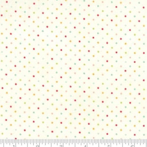 Essential Dots HALF YARD White Multi 8654-134 by Moda 100% Cotton Quilting Fabric