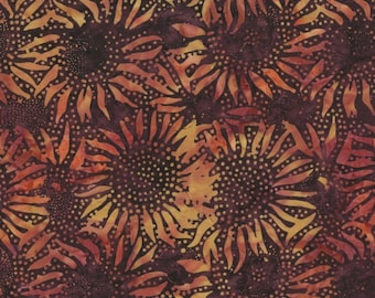 Craft and Mask Fabric Sunflower Cotton Fabric 12 Yard Indonesian Batik Fabric Fat Quarter By the Yard Quilting Cotton