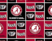 Alabama Crimson Tide Boxes NCAA Red Black AL-020 by Sykel Enterprises 100 Cotton Fabric