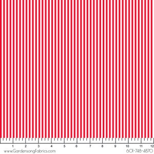 Riley Blake HALF YARD Red/White Stripe C495-RED Riley Blake Designs 100% Cotton Fabric