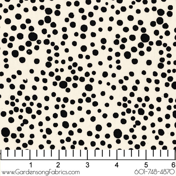 Multi Dots Off White / Black Batik 81205-990 by Banyan Batiks 100% Cotton Batik Fabric Yardage