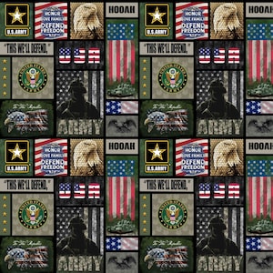 Military Army Block Allover 1339A by Sykel Enterprises 100% Cotton Quilting Fabric by the HALF YARD