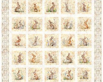 Hunny Bunny Picture Panel 30975-E by QT Fabrics 100% Cotton Fabric Panel