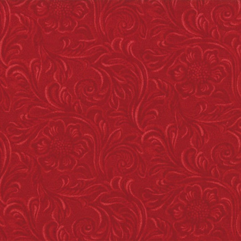 Western Basics Tooled Leather Dark Red 11216-11 by Moda 100/% Cotton Quilting Fabric Yardage