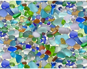 Landscape Medley - Beach Glass 456-MULTI by Elizabeth's Studio 100% Cotton Quilting Fabric Yardage