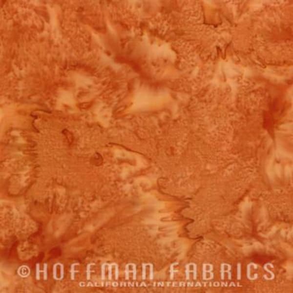 Bourbon - Rust Watercolor Batik 1895-572 by Hoffman California Fabrics Bali Hand Dyed 100% Cotton Batik Fabric Yardage