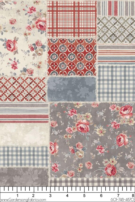 Patchwork Cheater Print HALF YARD 89238-293 Wilmington Prints 100% Cotton Quilting Fabric