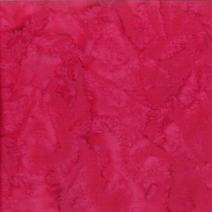 Hoffman Fabrics HALF YARD Strawberry Daiquiri Deep Pink Batik 1895-208 -Bali Hand Dyed 100% Cotton Batik Fabric