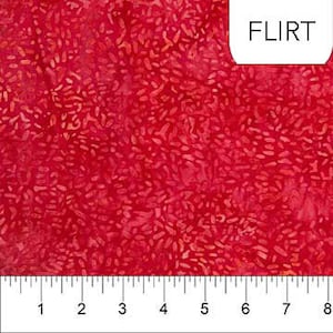 Ketan - HALF YARD Flirt (red/pink) Batik 81000-240 by Banyan Batiks / Northcott 100% Cotton Batik Fabric