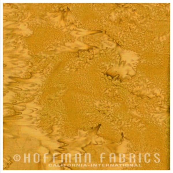 Dijon Mustard Golden Yellow Batik Fabric 1895-432 by Hoffman Fabrics Bali Hand Dyed 100% Cotton Batik Yardage