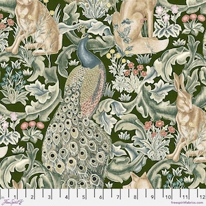 Forest HALF YARD Wooded WM031.Wooded by The Original Morris & Co / FreeSpirit 100% Cotton Fabric