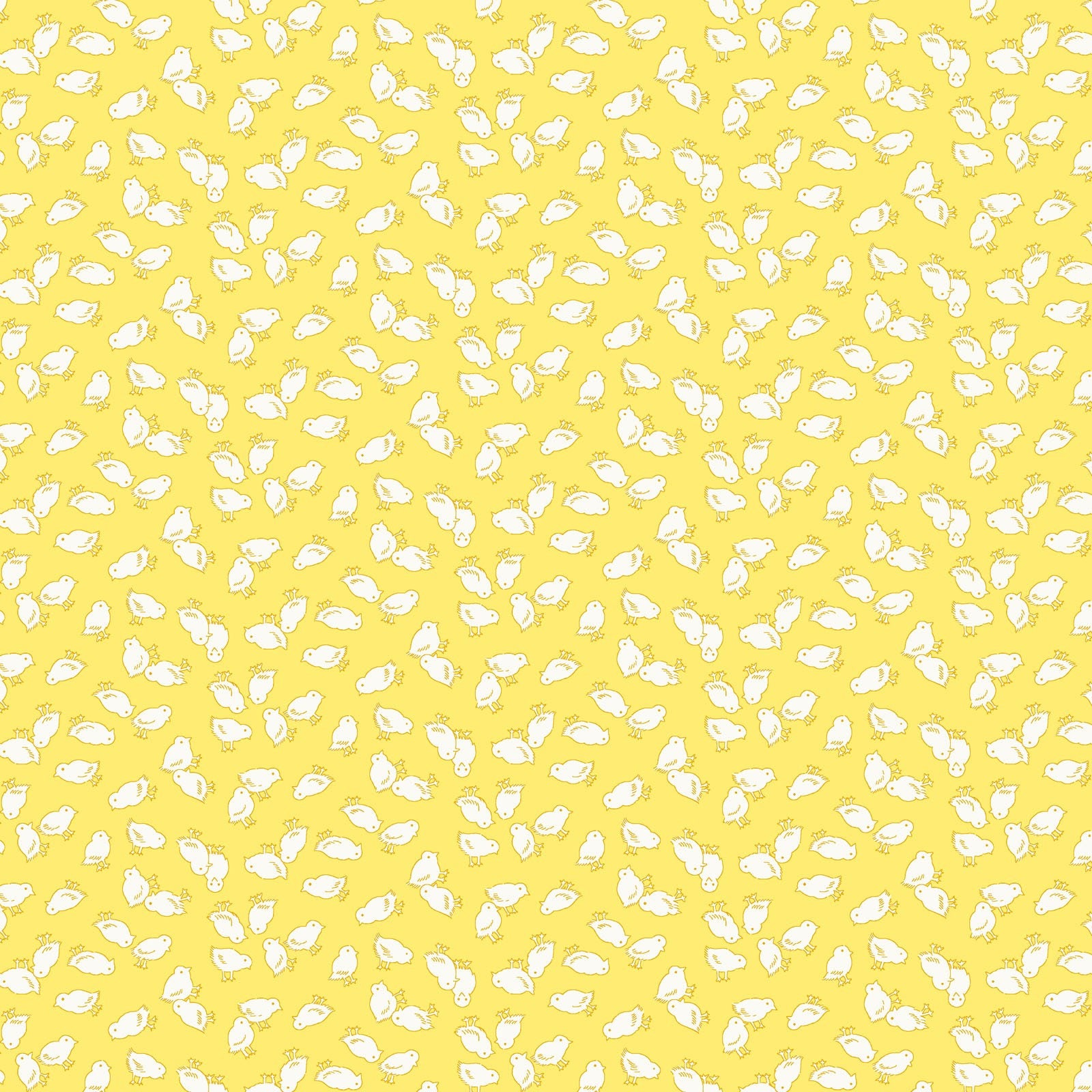 Nana Mae 7 Baby Chicks HALF YARD Yellow 901-44 by Henry Glass 100