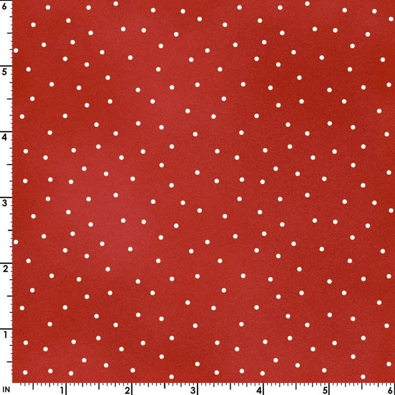 Cherry Red 8119-R5 by Maywood Studio 100/% Cotton Fabric Yardage Scattered Dots