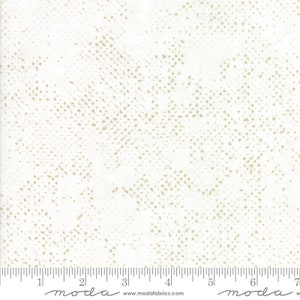 Spotted HALF YARD White/Gold Metallic 1660-124M Zen Chic / Moda 100% Cotton Fabric