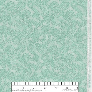 Swirling Leaves HALF YARD Teal 27650-770 Wilmington Prints 100% Cotton Fabric