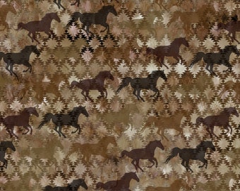 Southwest Stallions Brown 6SOU-1 by In The Beginning 100% Cotton Quilting Fabric Yardage