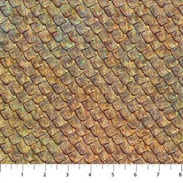 Stonehenge Prehistoric World Dino Scales Rust 24746-30 by Northcott 100% Cotton Quilting Fabric