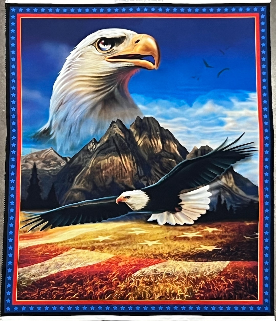 American Eagle Panel 27761-B by QT Fabrics 100% Cotton Fabric Panel - Etsy