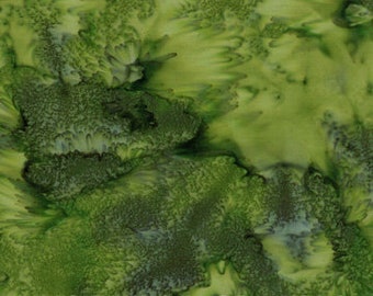 Hoffman Batiks HALF YARD Peter Olive Green 1895-334 Bali Hand Dyed 100% Cotton Batik Fabric