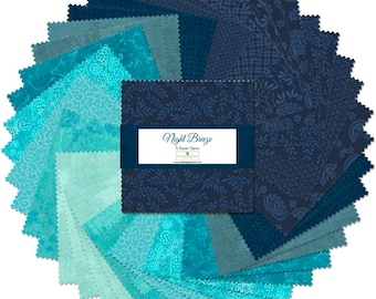 Charm Pack - Night Breeze 507-108-507 by Wilmington Prints 100% Cotton Precut Fabric Squares