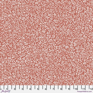 Leicester Small Standen Lily HALF YARD Red WM085.RED by Original Morris & Co / FreeSpirit 100% Cotton Fabric