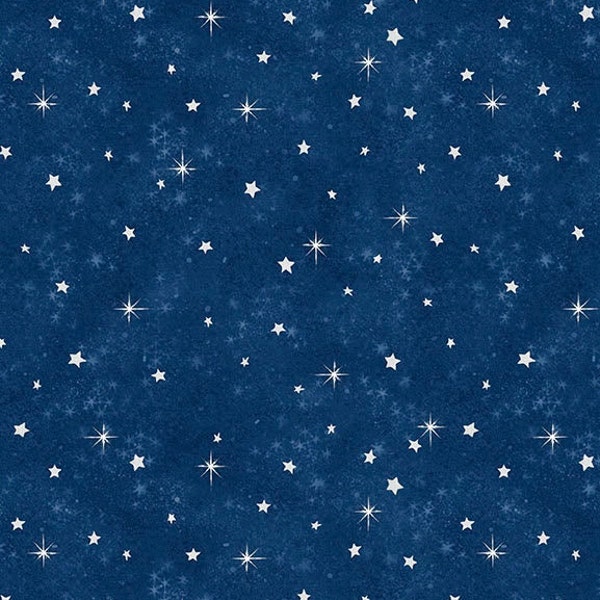 Woodland Gifts Stars Blue / White  45170-441 by Wilmington Prints 100% Cotton Quilting Fabric