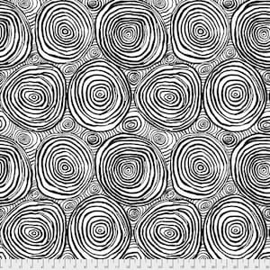 Onion Rings - HALF YARD Black/White  BM070.BLACK by Brandon Mably / Kaffe Fassett 100% Cotton Quilting Fabric