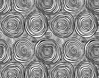 Onion Rings HALF YARD Black/White BM070.BLACK Brandon Mably / Kaffe Fassett 100% Cotton Quilting Fabric - cut continuous