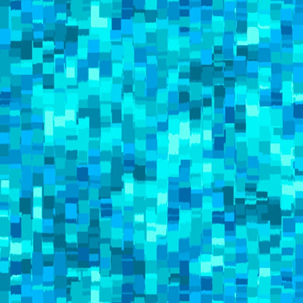 SALE Ombre Squares Turquoise 27427-QB by QT Fabrics 100% Cotton Quilting Fabric Yardage