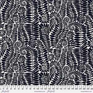 Kaffe Fassett Fronds HALF YARD Black / White  BM085.BLACK by FreeSpirit 100% Cotton Quilting Fabric