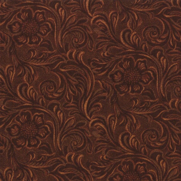 Western Basics Tooled Leather Brown 11216-15 by Moda 100% Cotton Quilting Fabric Yardage - Printed Cotton NOT Leather