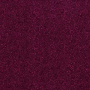 May include: A seamless pattern featuring a deep magenta background with a repeating design of dark maroon concentric circles. The circles vary in size and density, creating a textured, organic appearance. The overall effect is a rich, visually complex design.