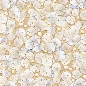 Sand Dollars HALF YARD 619-SAN Elizabeth&#39;s Studio 100% Cotton Quilting Fabric