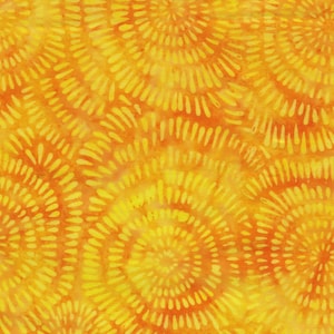 Dandelion Daffodil HALF YARD Yellow Batik BE22-C1 by Island Batik 100% Cotton Batik Fabric